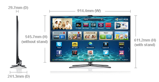 led tv Samsung 40 Class 40.0 Diag. 7000 Series 3D 1080p large image 0