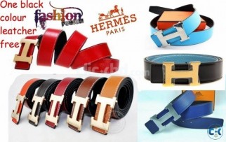 HERMES PARIS leather belt in various colour with a free al