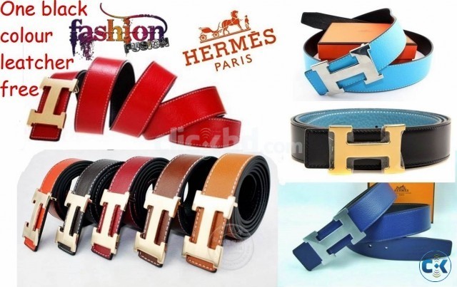 HERMES PARIS leather belt in various colour with a free al large image 0