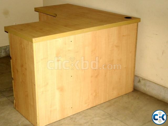L-Shaped Custom designed Boss Desk with three drawers large image 0