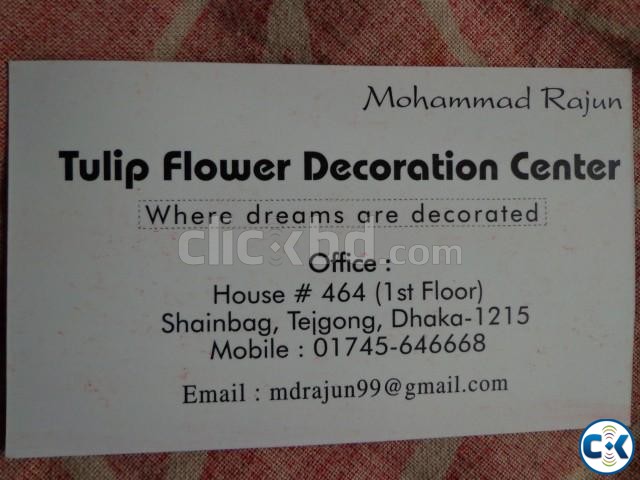 Tulip flower Decoration center. large image 0