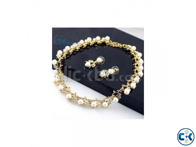 Gold Plated Necklace and Ear rings set large image 0