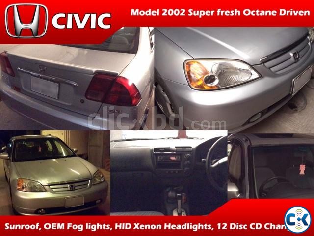 Honda Civic 2002 model Silver metallic color large image 0