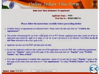 Indian Visa Appoinment Service