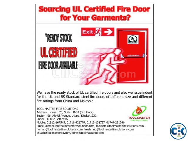 Ready Stock UL Certified Steel Frame Fire Door For Sell large image 0