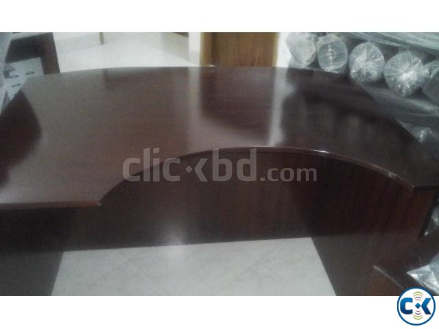 Office desk with file rek and oval shape table large image 0