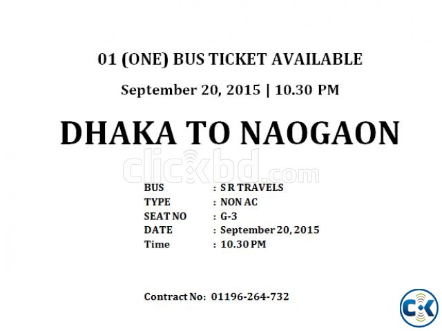 01 ONE BUS TICKET AVAILABLE large image 0