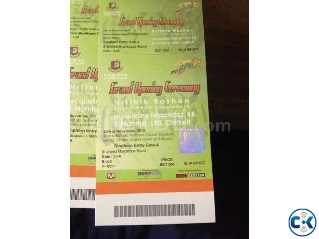 BPL-2015 Opening Ceremony 4 Tickets  large image 0