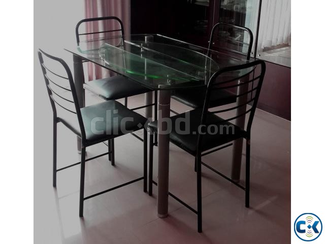 Tempered Glass Top Dining Table large image 0