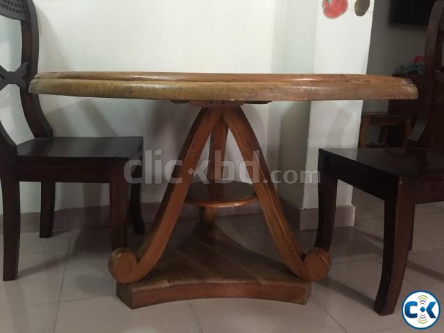 48 round top dining table with 4 chairs large image 0
