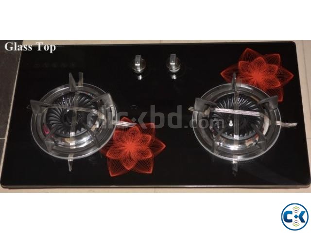 Brand New Glass 2 burner Auto Cabinet Stove From Italy large image 0