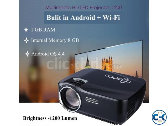 3D Android Wifi TV projector 1200 Lumen large image 0