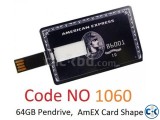 Amex Card Shape 64GB Pendrive