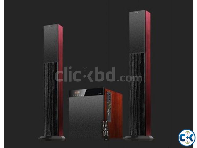 F D T-400X Wooden Cabinet 100W Tower Bluetooth TV Speaker large image 0