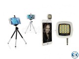 Tripod Stand For Mobile Camera 16 LED Selfie Flash Light