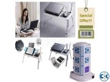 Combo of Portable Laptop Table 3 Layer Multiplug With 2 US