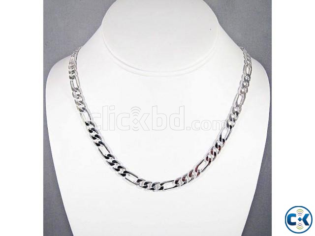 Finish Silver Figaro Chain Necklace large image 0
