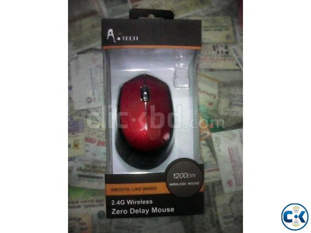 A.Tech Wireless Mouse - Red large image 0