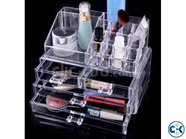 Acrylic makeup organizer drawers trays makeup storage box large image 0
