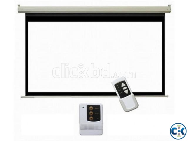 Motorized Electronically Projection Screen 84 x 84  large image 0