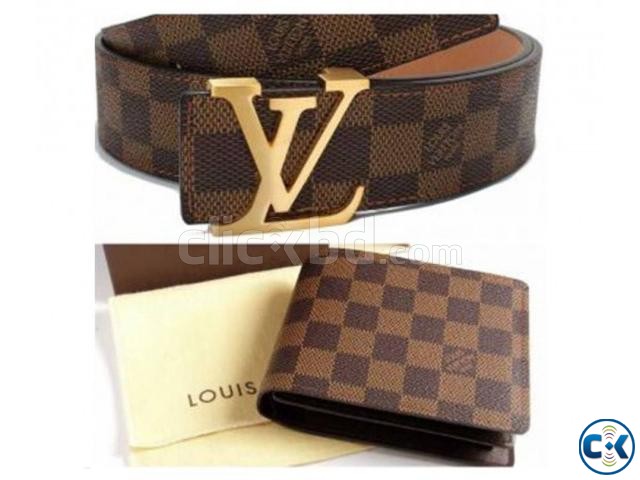LV Leather Wallet for Men Louis Vuitton Damier Ebene Belt co | ClickBD