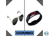 LED Watch and RayBan Sunglasses Combo