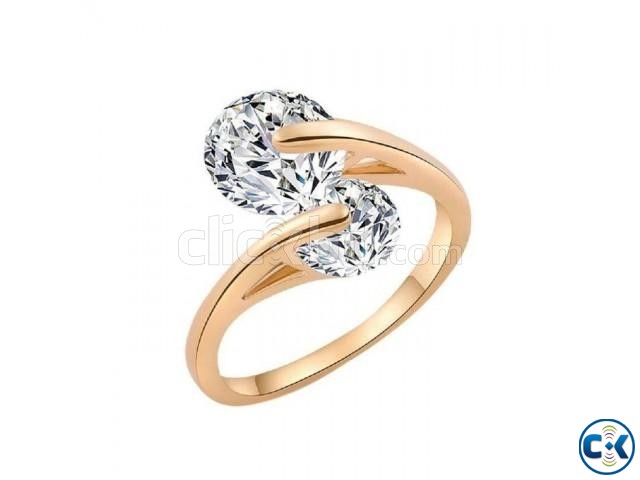 Rose Gold Plated hion Design Twin Zircon CZ large image 0