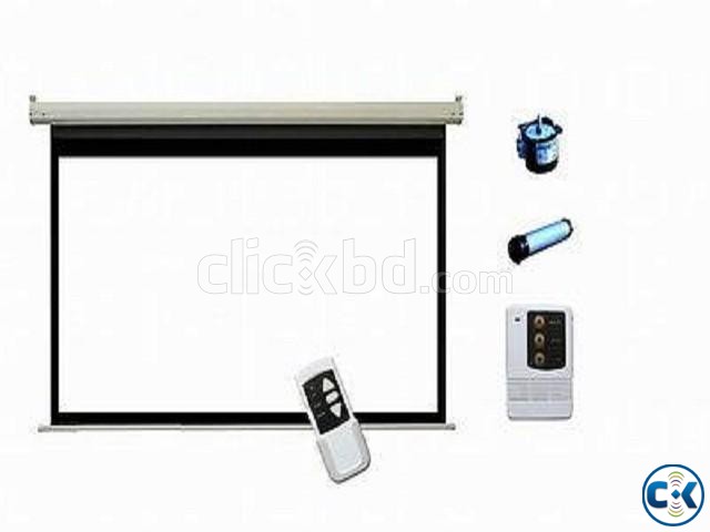 Electric Motorized Projector Screen 96 x 96 Inch large image 0