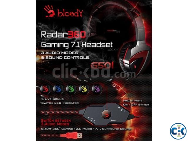 A4 TECH G501 BLOODY TONE CONTROL SURROUND 7.1 GAMING HEADSET large image 0