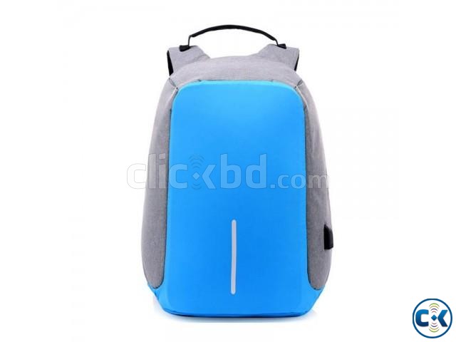Anti-theft Backpack With USB Charge Port Blue Color large image 0