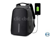 Anti-theft Backpack With USB Charge Port Black Color