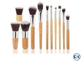 11pcs Bamboo Handle Makeup Brushe Set