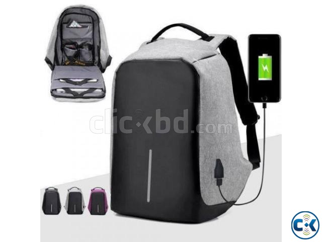 Anti theif USB Charging system Bag-Ash color large image 0
