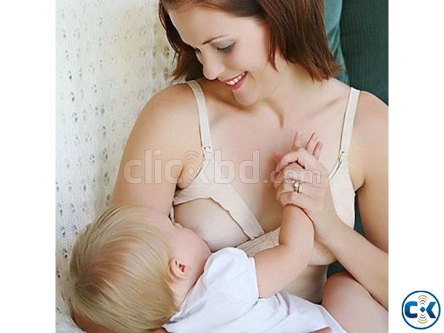 Cream Cotton Breast Feeding Bra For Women large image 0