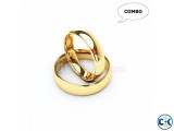 Pack of 2 Couple Gold Plated Finger Ring