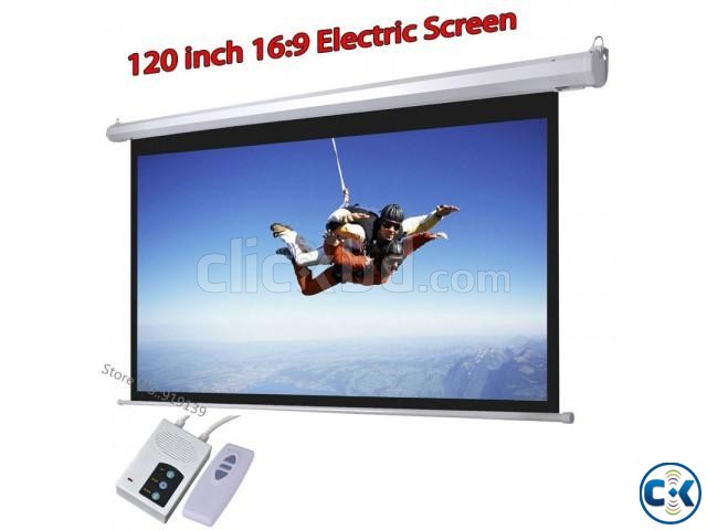 150-inch HD Motorized Projection Screen large image 0