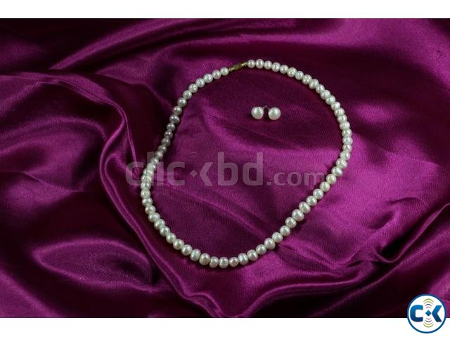 Antique pearl String with Earring Set large image 0