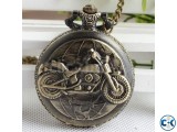 Mens New Vintage Bronze Motorbike Motorcycle Pocket Watch