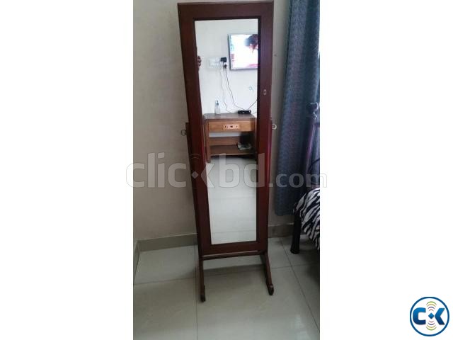 Foreign wooden mirror with shelves inside large image 0