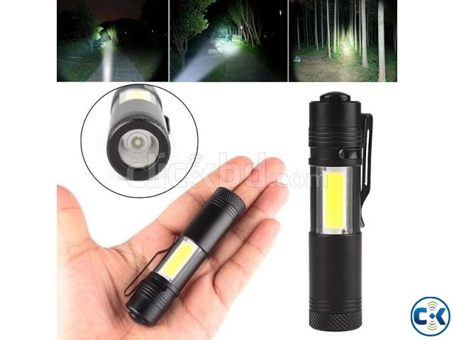 XPE COB LED Flashlight Metal Pocket Clip torch Rechargeable large image 0