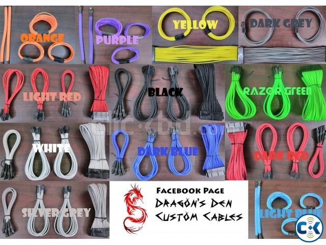 Custom Color Sleeved Extension Cables Set large image 0