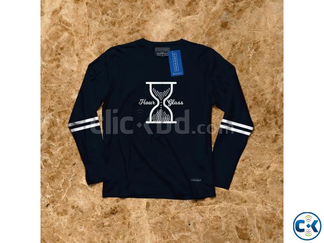 Long Sleeve Navy Blue T-shirt Hour Glass  large image 0