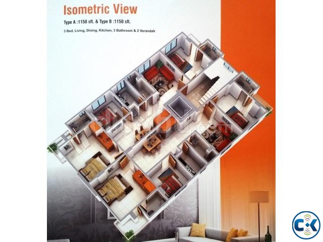 1100sft apartment flat at Rampura Banasree Block-E large image 0