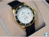 Rolex Black Leather Strap watch