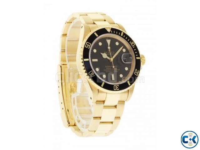 Rolex Submariner 116618 Black Dial Gold Bracelet Men s Watch large image 0