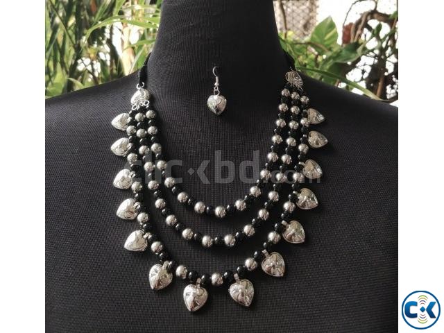 Product Beautiful Stone Multi Chain Necklace with Earring. large image 0