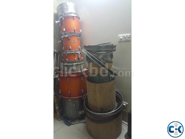3 peice drums joblot 1 dimavery 2 pearl drums double pedal large image 0