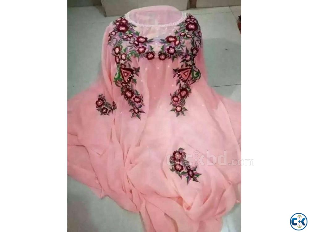 Pink Embroidery Single Unstiched Kameez for Women 3 piece  large image 0