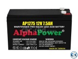 AlphaPower Battery 12V 7.5Ah 20HR for UPS Made in Taiwan