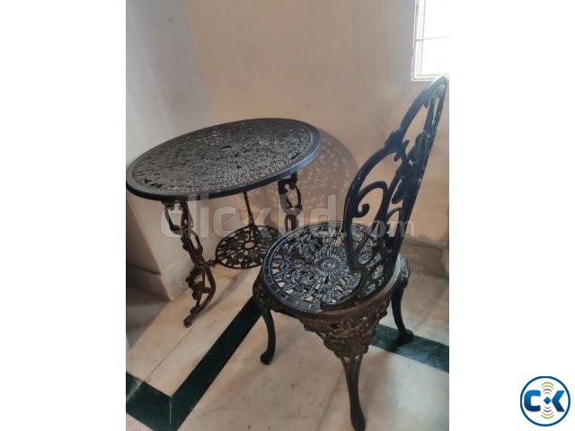 Antique Table with chairs for garden veranda living room large image 0